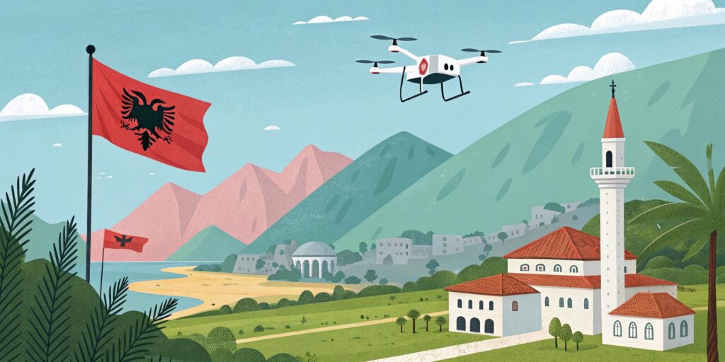 Latanie dronem w Albanii