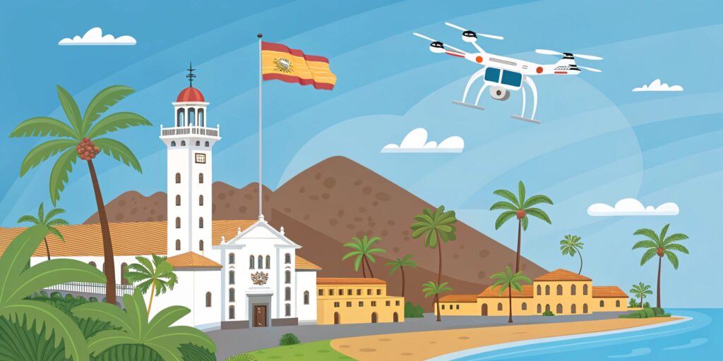 Latanie dronem na Teneryfie